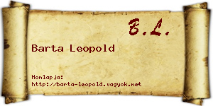 Barta Leopold névjegykártya
